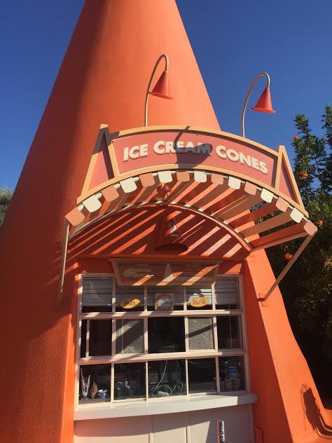 Grab a quick bite to eat for breakfast at the Cozy Cone Motel in Cars Land. 