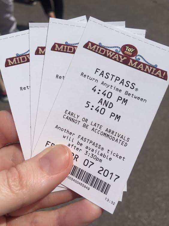 FASTPASS reminder slip