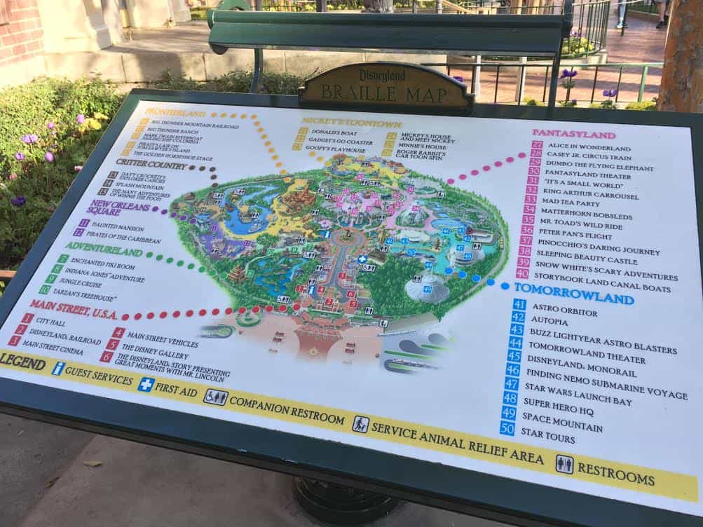 Disneyland Braille Map