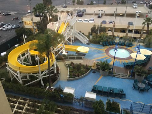Paradise Pier hotel pool water slide