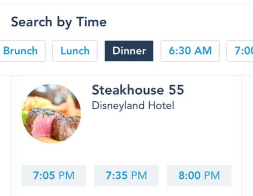 Disneyland app dining reservations