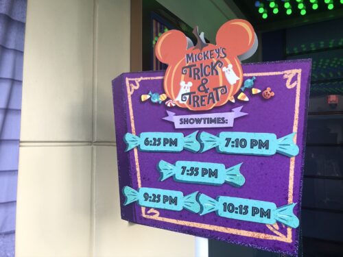 Mickeys Trick and Treat times
