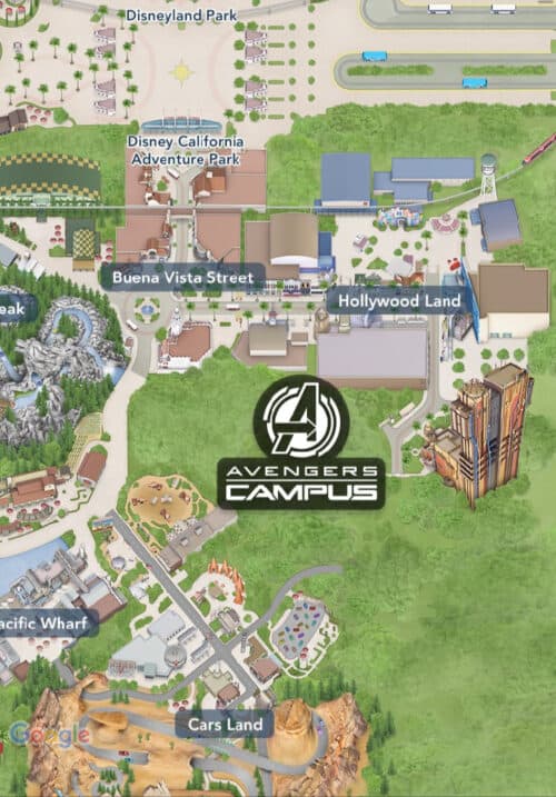 avengers campus map