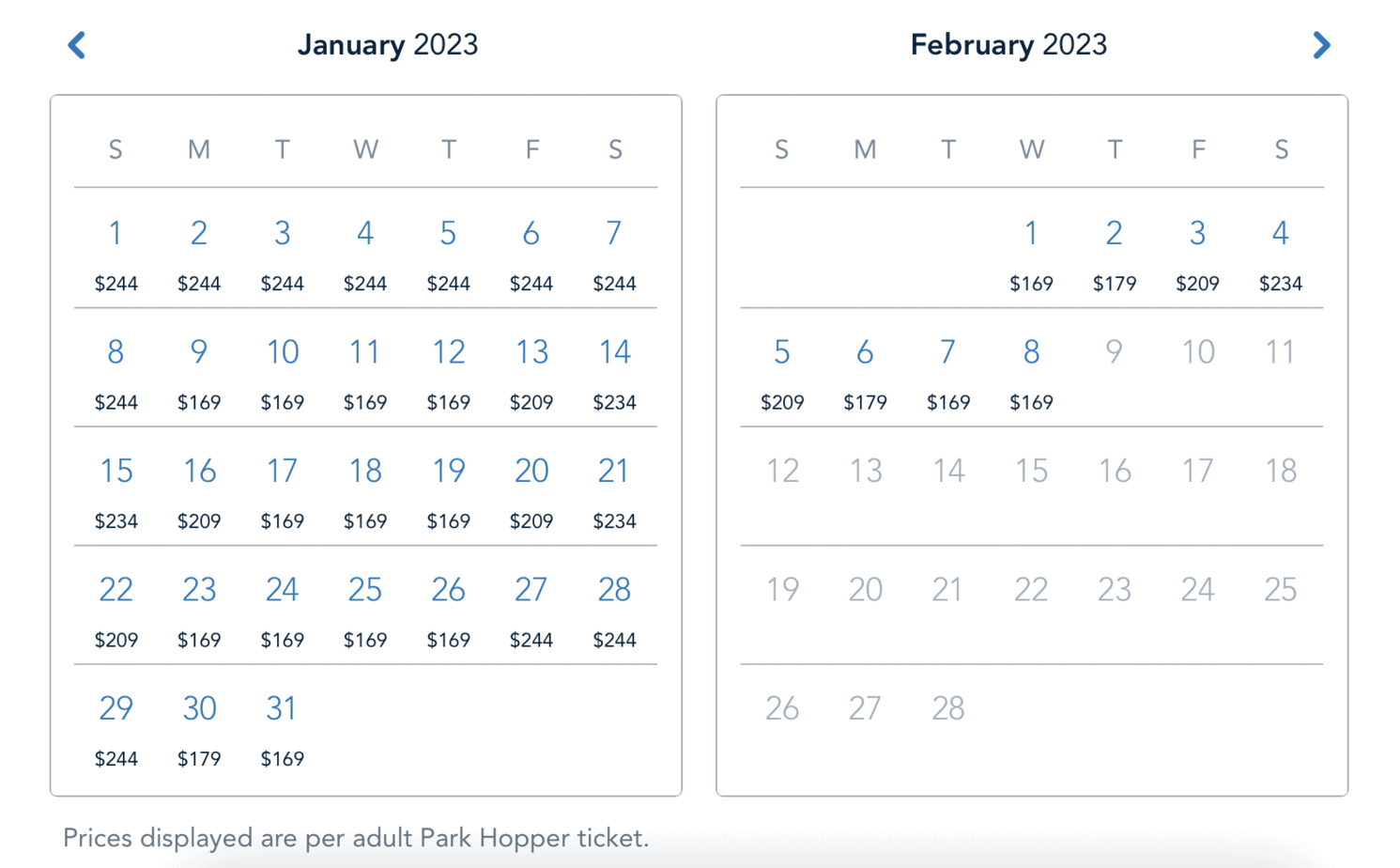2023 One Day Hopper Prices