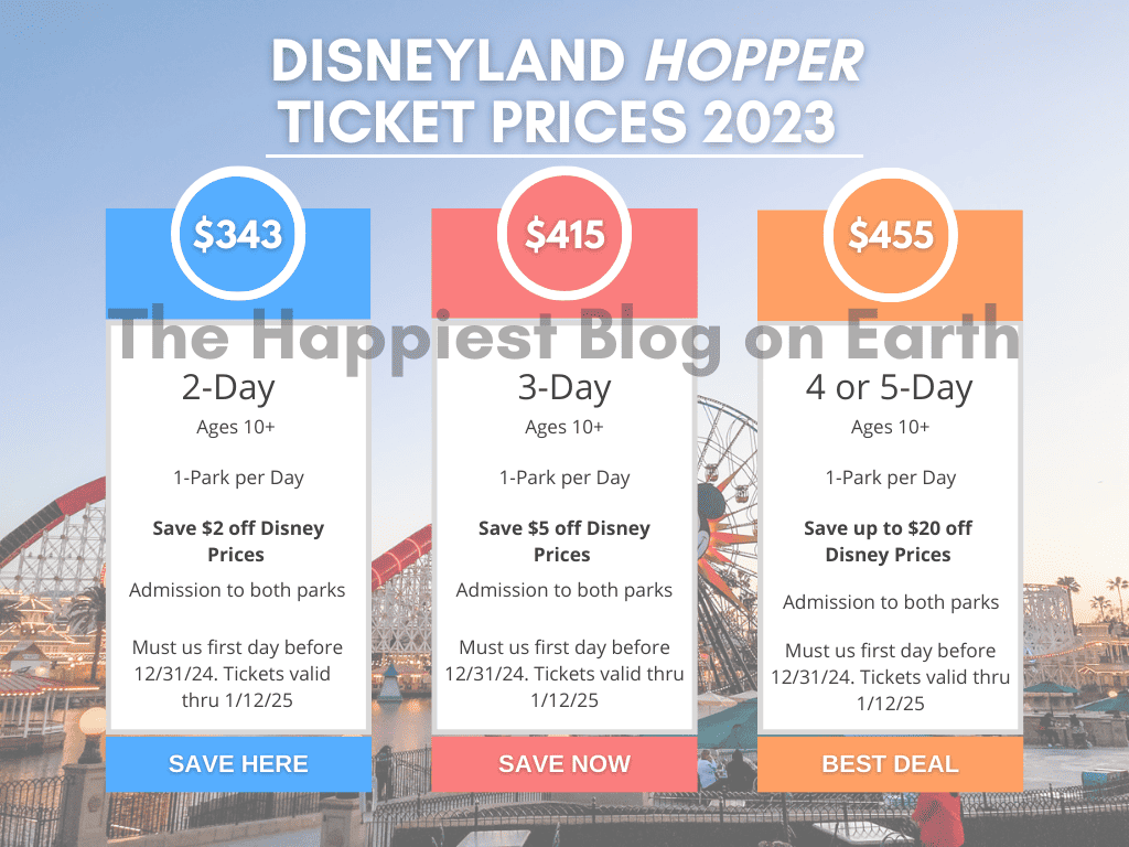 Disneyland Ticket Prices (Hopper Discounts)