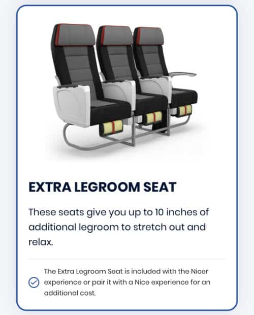 Breeze extra legroom seat