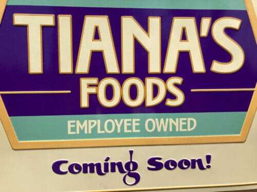 Tiana's Food Sign