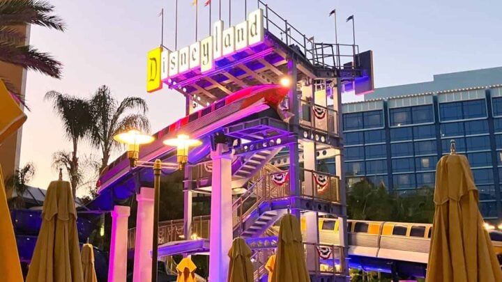 disneyland hotel pool night