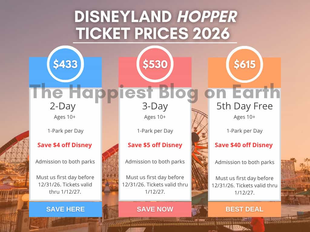 Disneyland Ticket Prices 2026 (Hopper Discounts)