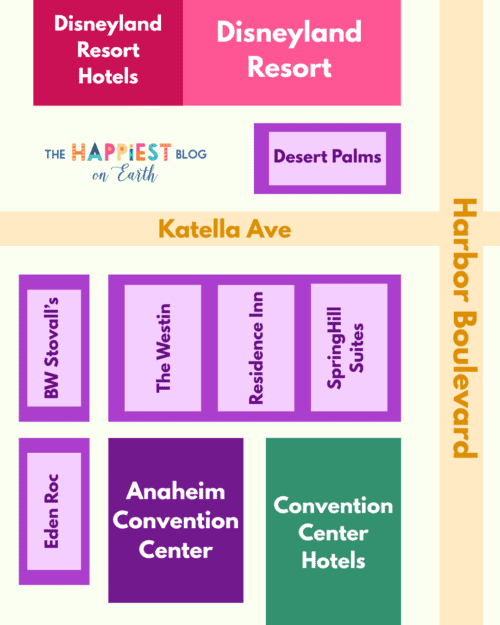 Katella Ave Hotels Map Katella Ave Hotels Map