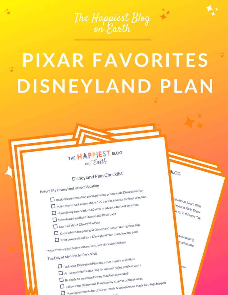 California Adventure Pixar Favorites Plan